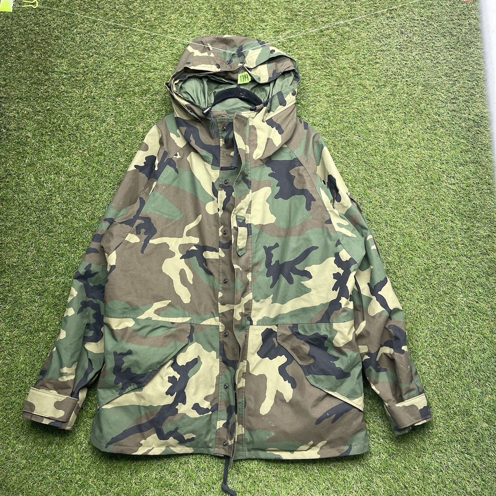 US Military ECWCS Gen 1 Woodland Camo Parka Cold Weather Jacket Large Regular